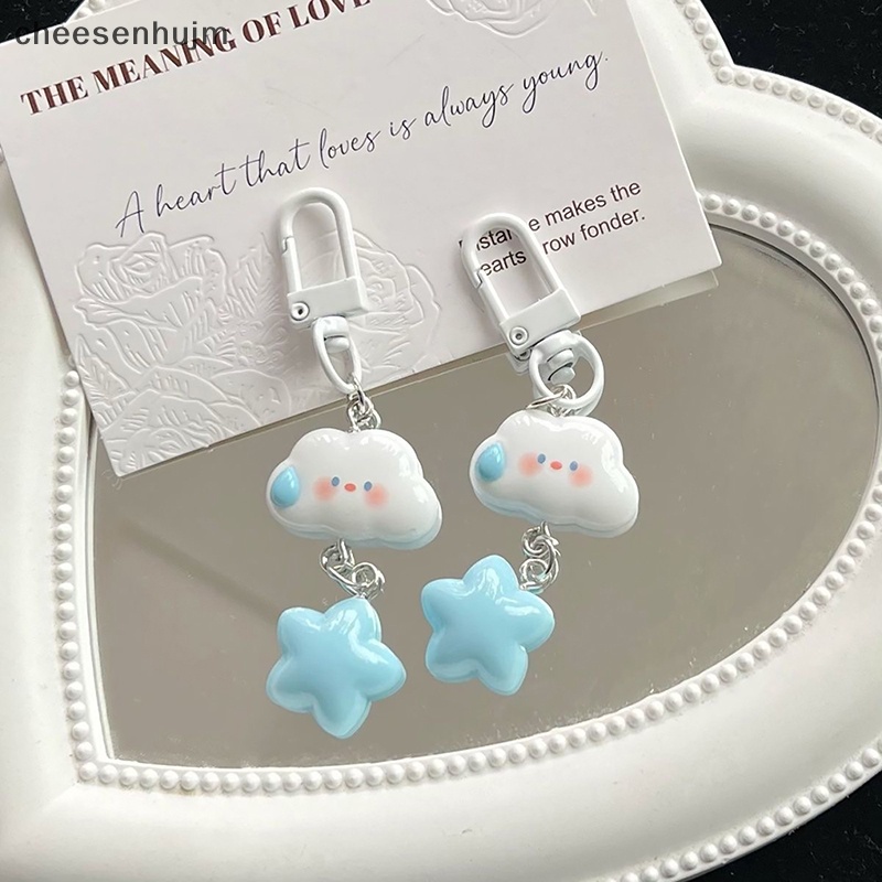 1 Móc Khóa Hình Đám Mây Và Ngôi Sao Màu Xanh Dương Dễ Thương