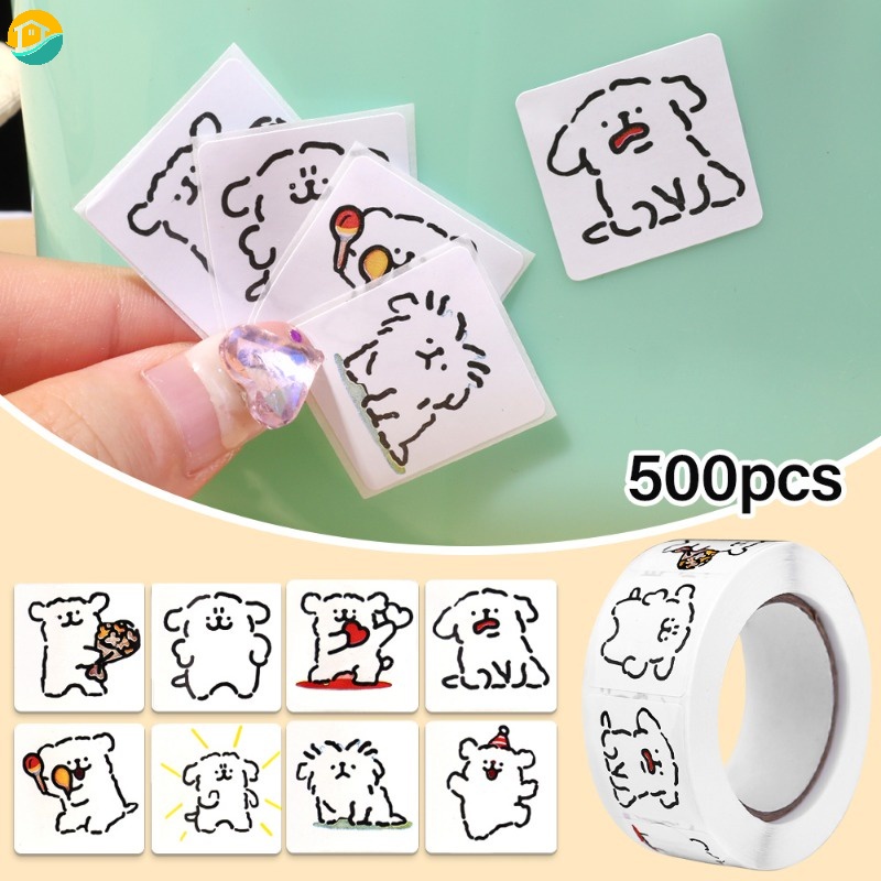 Nhãn Dán Họa Tiết Hoạt Hình Chú Chó Vui Nhộn Trang Trí Sổ Tay / Văn Phòng / Trường Học DIY
