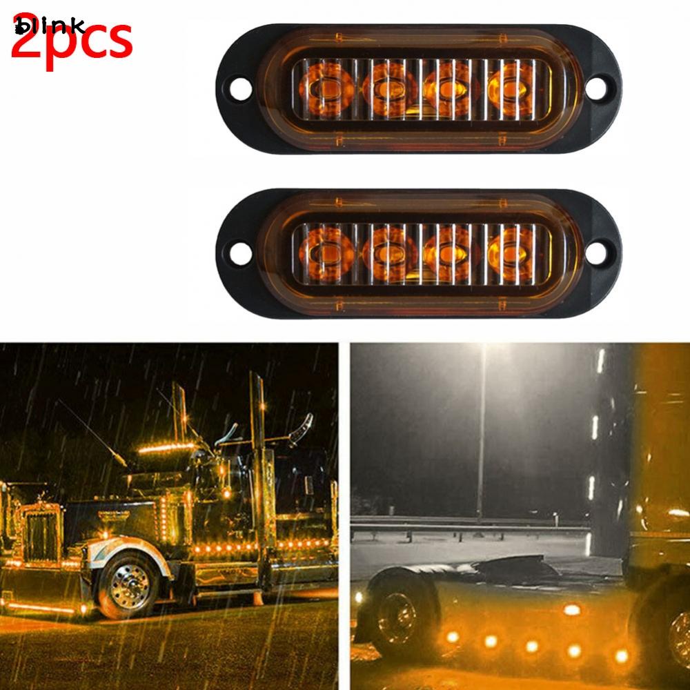 Set 2 Đèn Xi Nhan 4 Bóng LED Ánh Sáng Vàng Chuyên Dụng Cho Xe Tải