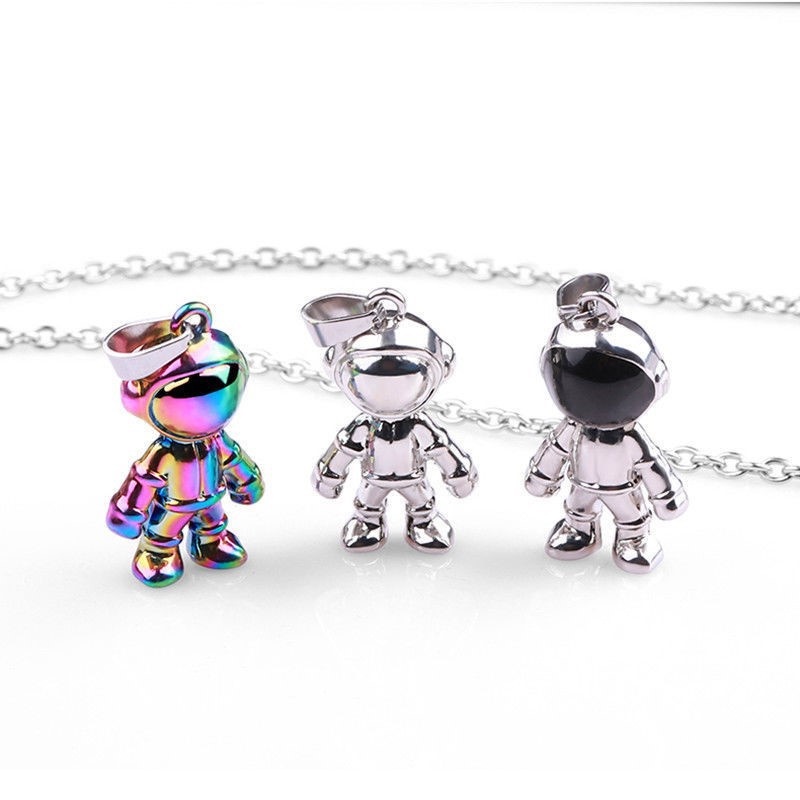 Vòng cổ Thép Titan Mặt Hình Phi Hành Gia Phong Cách Hip Hop Cho Nam Nữ