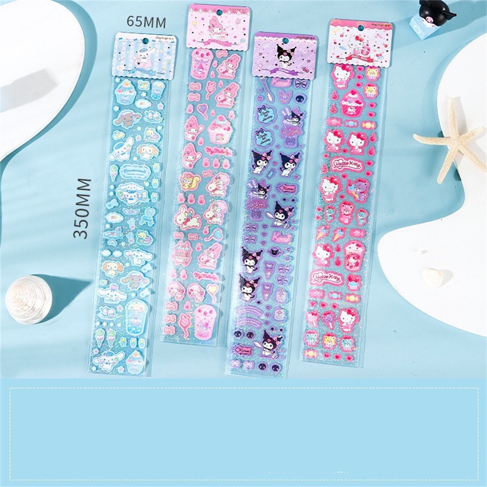 ⚡VẬN CHUYỂN NHANH CHÓNG⚡⚡ 4 Cái/bộ Nhãn Dán Dải Sanrio Hình Dán Kuromi My Melody Dễ Thương Cho Album Scarpbooking Diy Diary Creative Diy Pocket Account Material