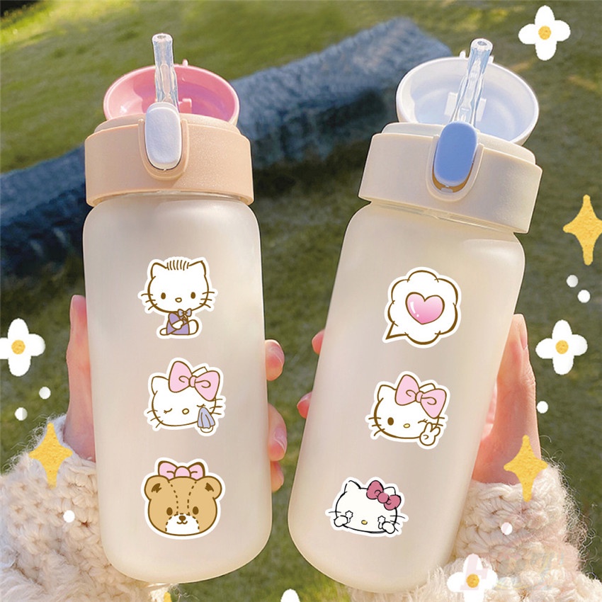 ❉ Hình Dán Hello Kitty Màu Hồng Series 01 ❉ Bộ 60 Sticker Chống Thấm Nước Họa Tiết Doodle Hợp Thời Trang