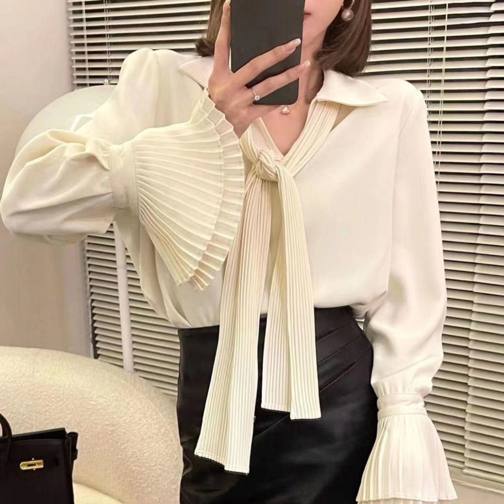 Áo Sơ Mi Tay Dài / Áo Sơ Mi Mùa Thu / Phong Cách Mới / Cá TíNh / Áo Tay Loe