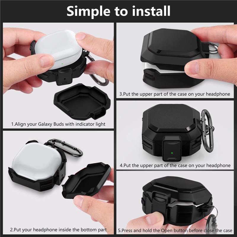 Ốp lưng earbuds cho samsung galaxy buds 2 live pro cover phụ kiện tai nghe tpu pc sang trọng vỏ cho buds pro case có keych g1o0 yr