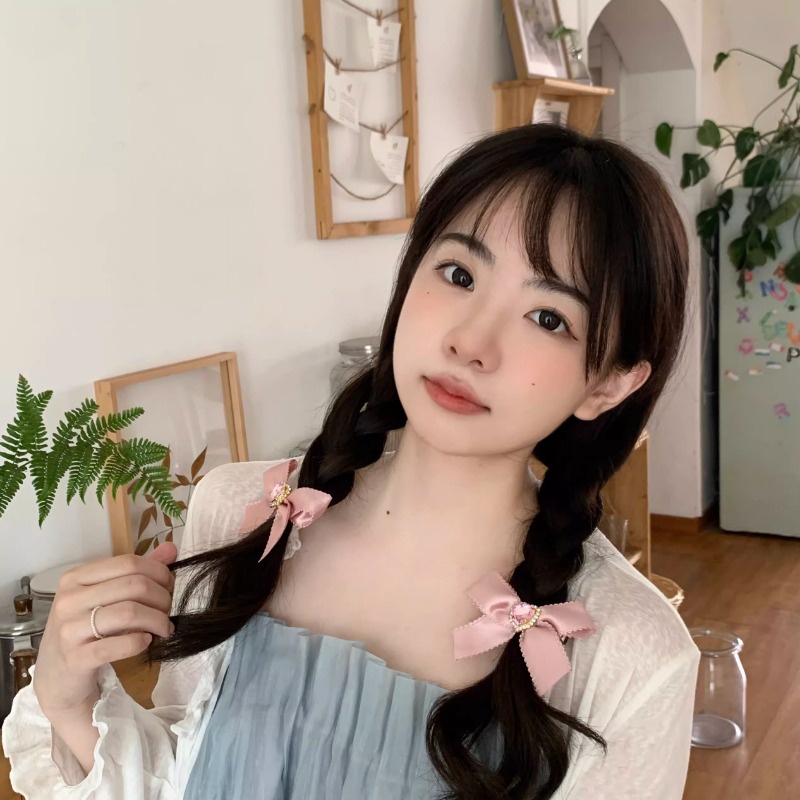 Kẹp Tóc Nơ Đính Đá Hình Trái Tim Phong Cách Mới