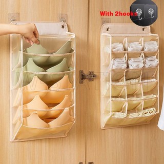 Hộp đựng đồ lót / vớ 15 / 5 ngăn đa năng có 2 móc treo tiện dụng
