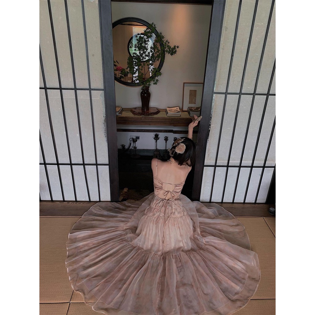 Đầm Hai Dây Dáng Dài Phong Cách Pháp Thời Trang Mùa Hè Mới Cho Nữ