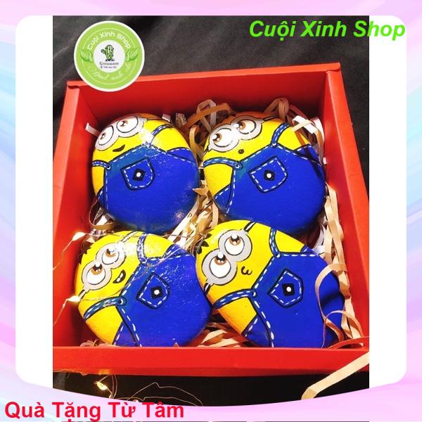 Tranh đá cuội hình kẻ cướp mặt trăng, hòn đá nhiệm màu, sét quà tặng ý nghĩa