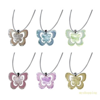 Vòng Cổ Choker Dây Sáp Mặt Bướm Acrylic Độc Đáo