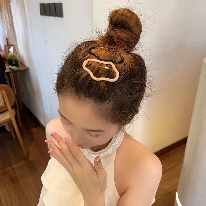 Kẹp Tóc Kim Loại Hình Đám Mây / Gợn Sóng Phong Cách Hàn Quốc Ngọt Ngào Cho Nữ Y2K