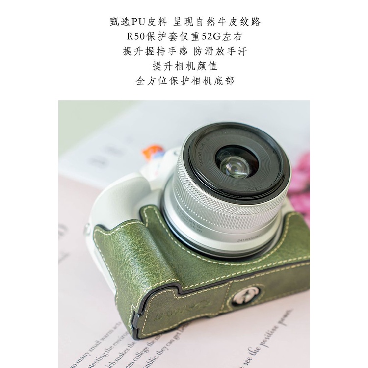 Túi Da Đơn Đựng Bảo Vệ Máy Ảnh Canon r50 R100 r8 Phù Hợp