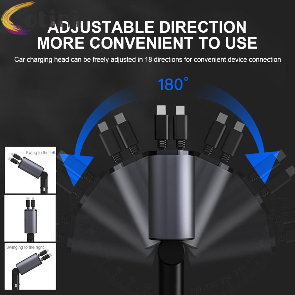 Cục Sạc Nhanh 4 Trong 1 120W Cho Xe Hơi