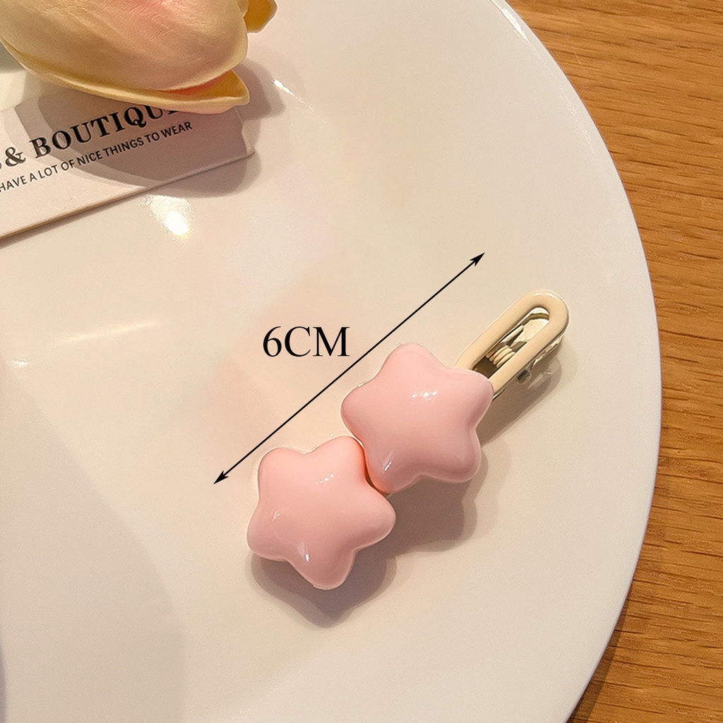 1 / 2 Kẹp Tóc Hình Ngôi Sao / Hình Học Màu Vàng Thời Trang