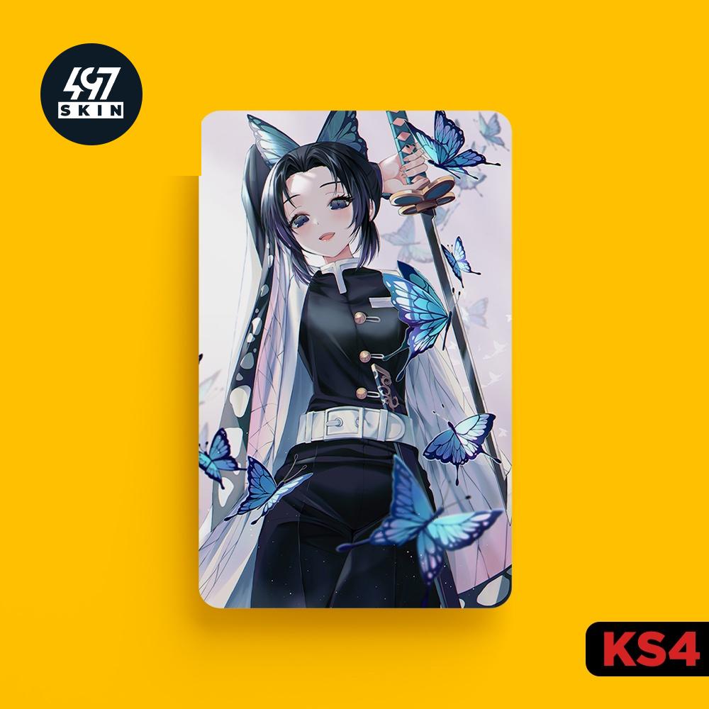 Sticker Dán Thẻ ATM Trùng Trụ Kochou Shinobu Trong Kimetsu no Yaiba - Miếng Dán ATM - Skin Card - Chất Liệu Chống Xước -