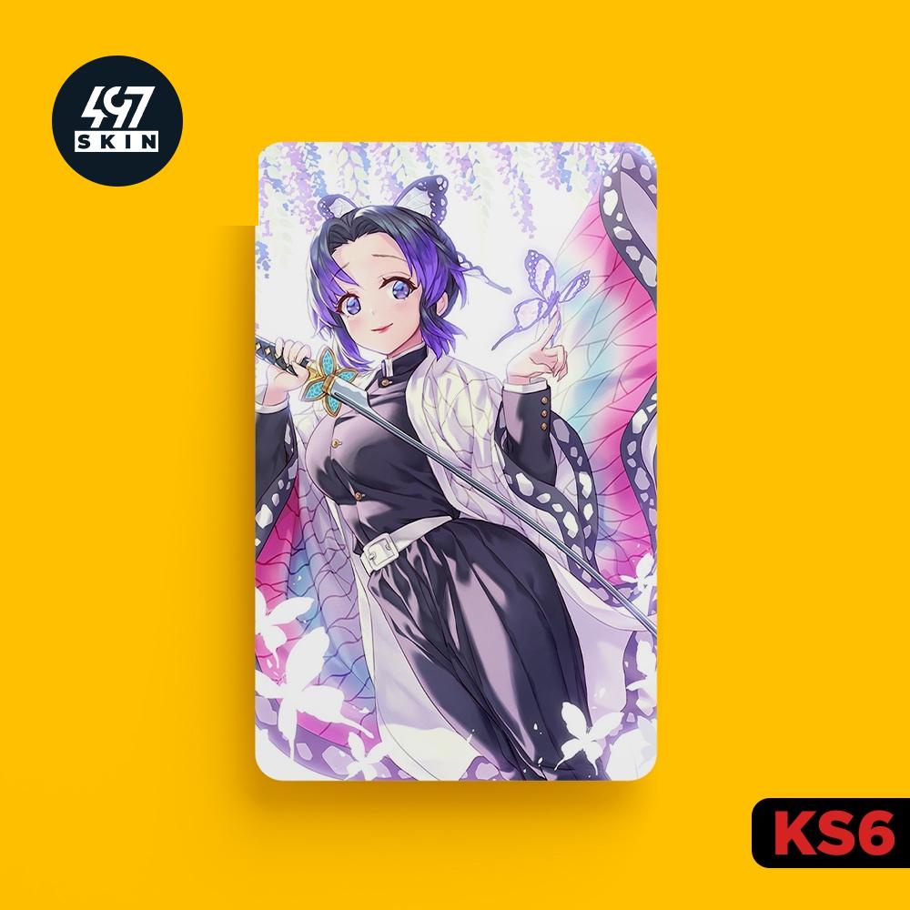 Sticker Dán Thẻ ATM Trùng Trụ Kochou Shinobu Trong Kimetsu no Yaiba - Miếng Dán ATM - Skin Card - Chất Liệu Chống Xước -