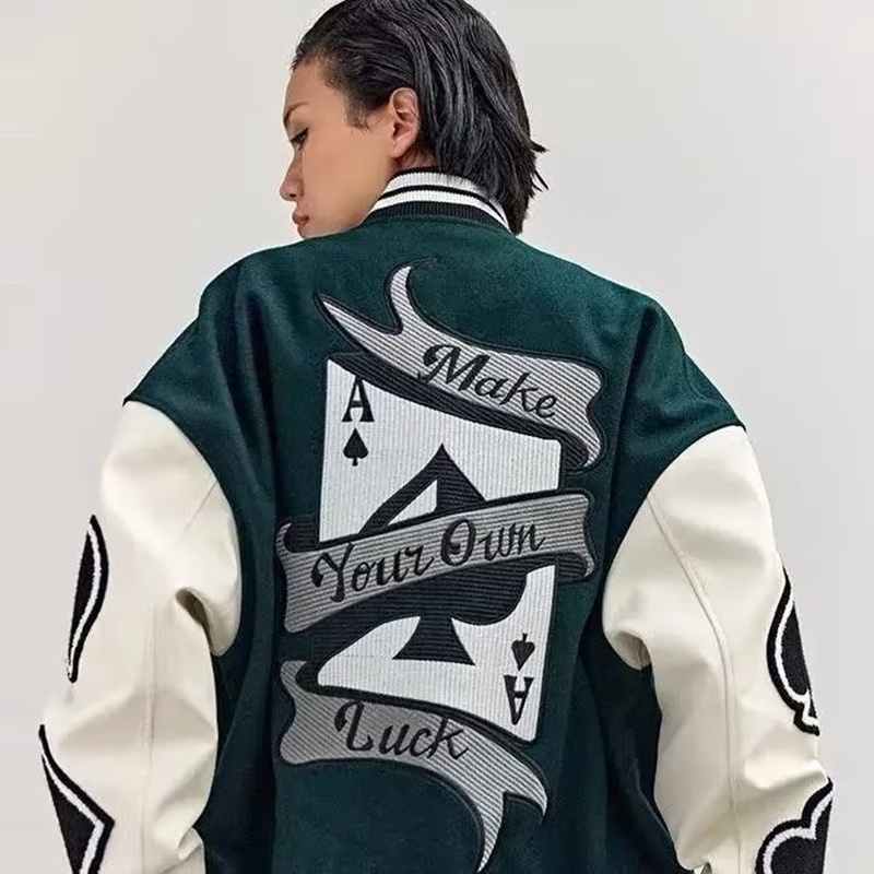 Áo Khoác Bóng Chày Dáng Rộng In Họa Tiết Đường Phố Thời Trang Cho Nam