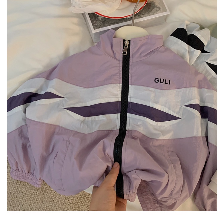 Áo Khoác Màu Sắc Tương Phản Thời Trang Mùa Thu Cho Bé Gái