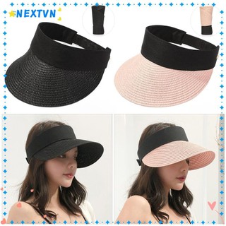 Mũ cói vành rộng nhiều màu gấp lại được phong cách đi biển mùa hè dành cho nữ