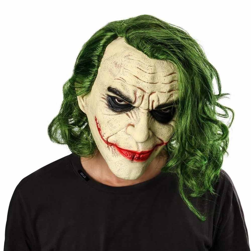 Batman Jack Halloween Mask Green Hair Yellow Face Jack Halloween Horror Joker Mask
