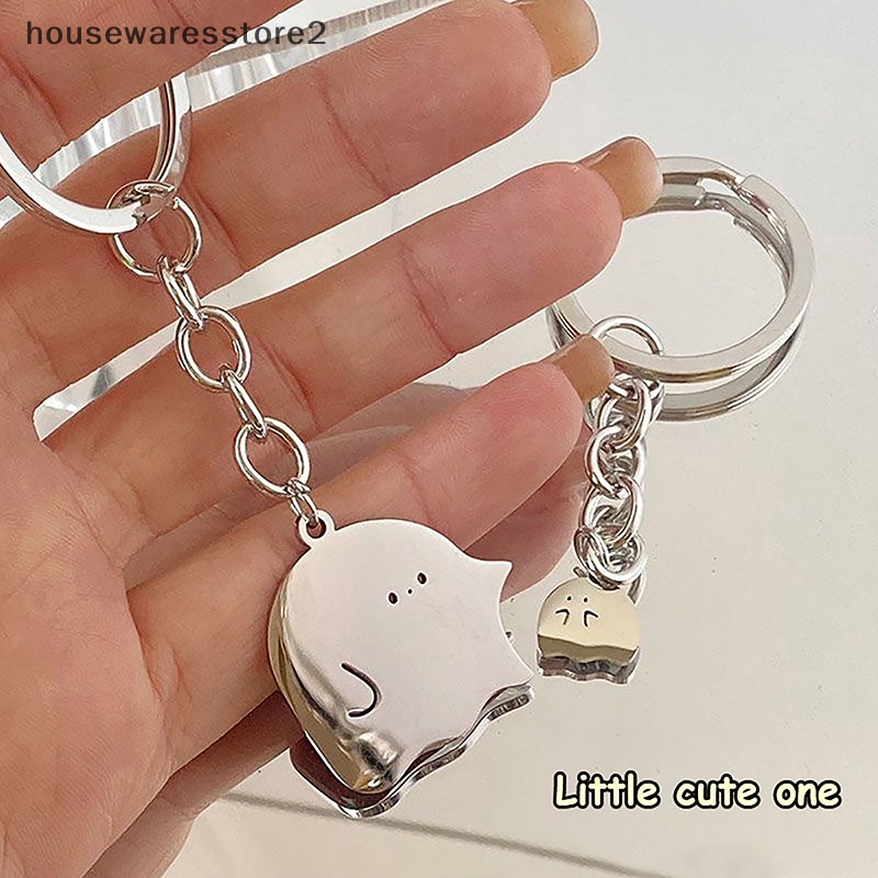 Thời trang phim hoạt hình ma cặp đôi móc khóa mặt dây chuyền dễ thương ma nhỏ chìa khóa túi trang sức phụ kiện cho những người yêu thích quà tặng bạn thân nhất boutique