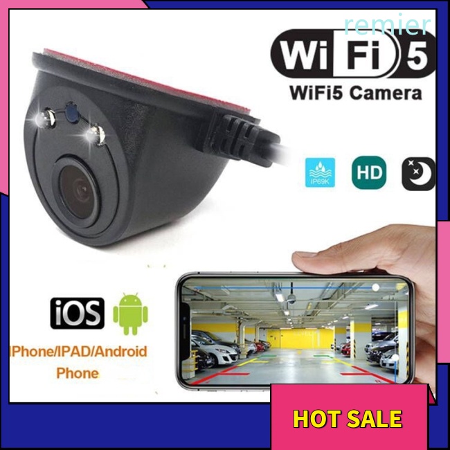 Re wifi car camera dự phòng không dây hd góc rộng máy quay phim nhìn ban đêm camera lùi phía sau / phía trước