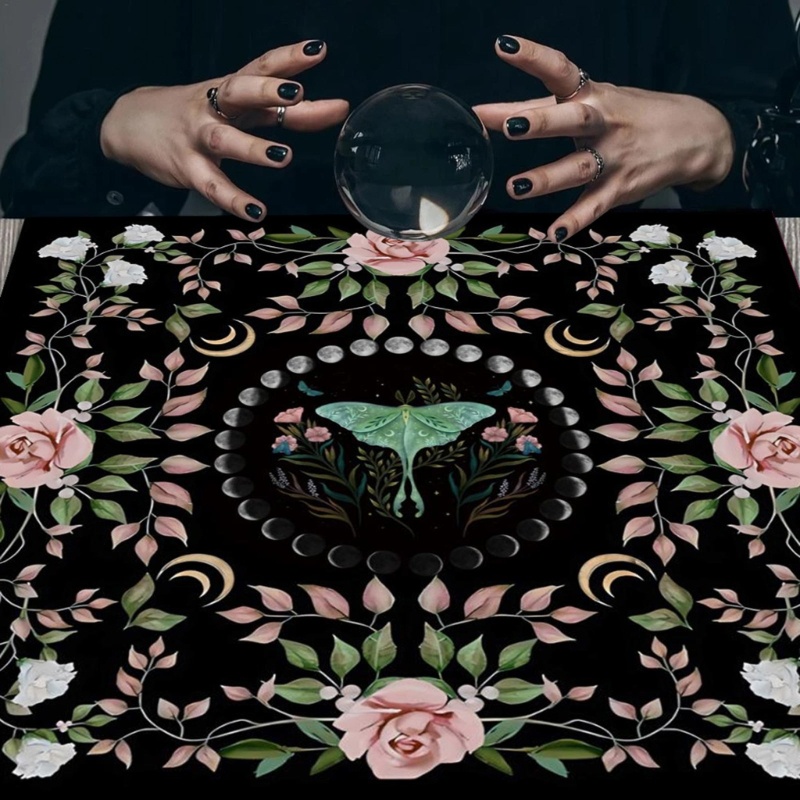 Youn bướm hoa chiêm tinh bàn thờ vải tarot khăn trải bàn bói toán thẻ khăn trải bàn tấm thảm phù thủy suppli
