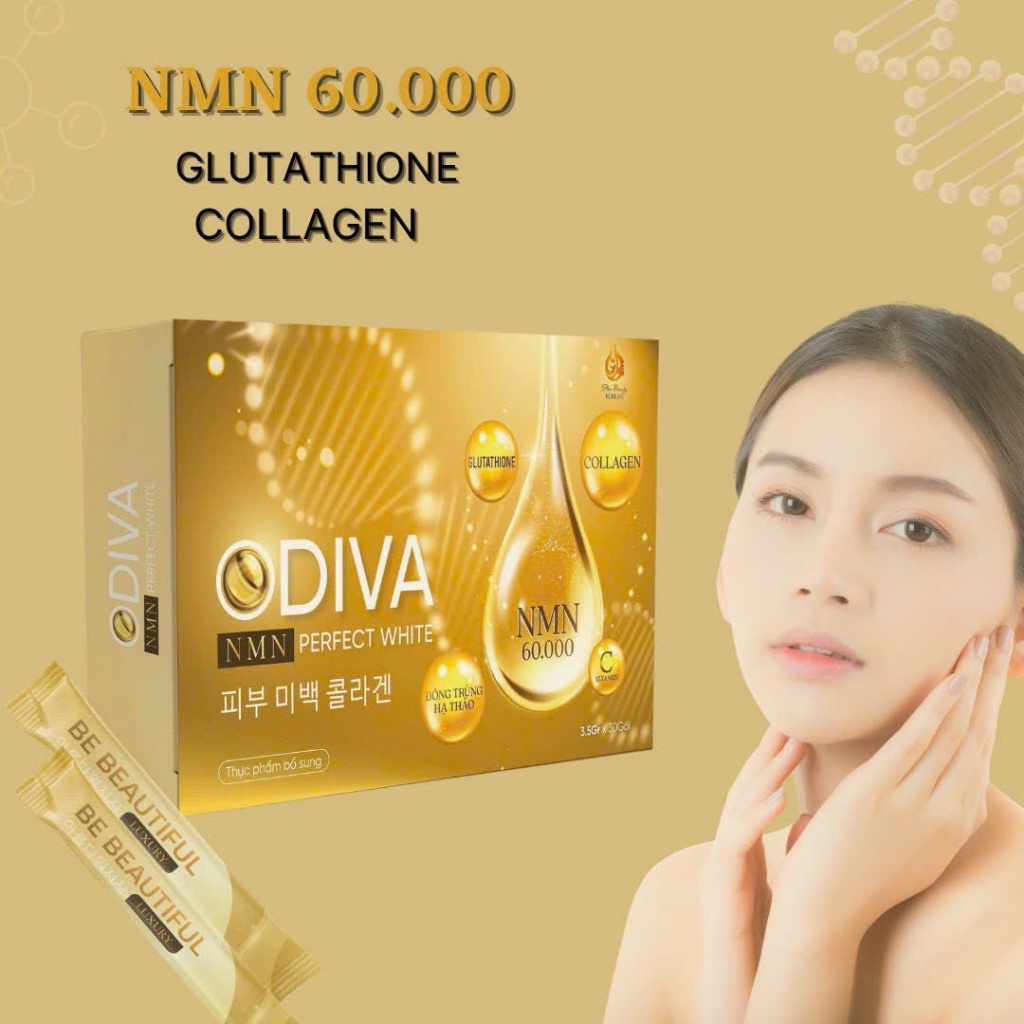 Bột Đông Trùng Hạ Thảo Collagen ODIVA Trẻ Hóa, Căng Mịn Da Truyền Trắng