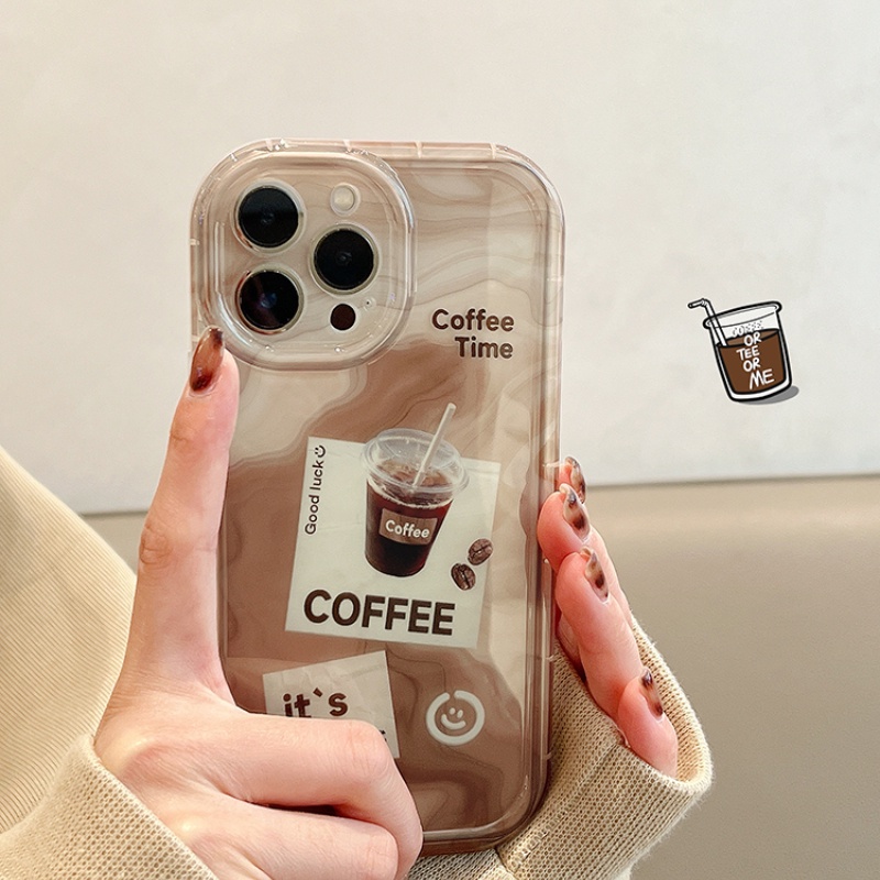 Thích hợp cho iphone coffee label women's art niche phone case for 7 7plus 8 8plus xs xr 11 12 13 14 pro plus promax silicone trong suốt