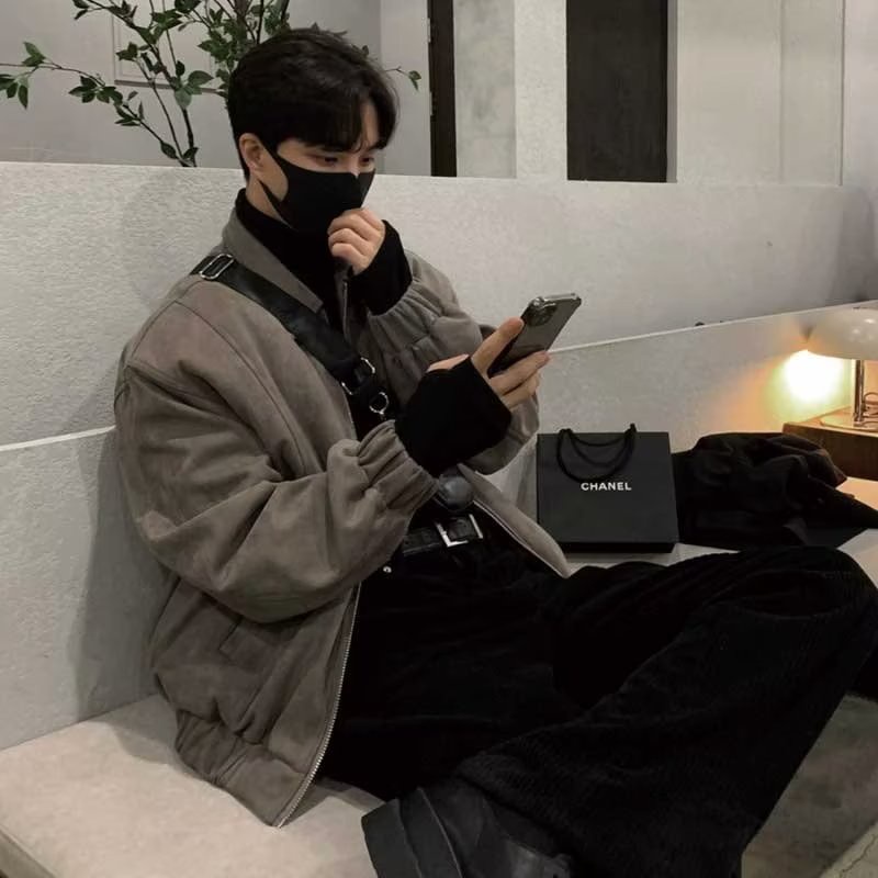 Áo Khoác Da Lộn Phong Cách Hàn Quốc Thời Trang Cao Cấp Cho Nam
