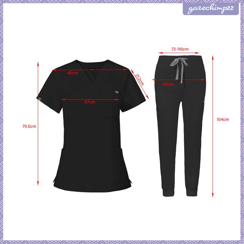 Uniforms scrub set nurse top pants bộ đồ làm việc cho cửa hàng thú cưng spa beauty salon