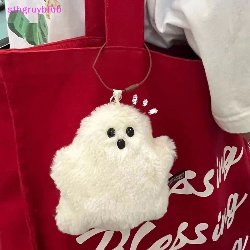 Sthb funny white ghost keychain túi đi học mặt dây chuyền búp bê dễ thương túi sang trọng treo phụ kiện búp bê sáng tạo móc khóa quà tặng trẻ em vn