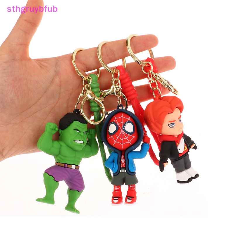 Sthb marvel spider man mặt dây chuyền búp bê dễ thương hình hành động avengers iron man captain america keychain bag keyring mặt dây chuyền quà tặng sinh nhật vn