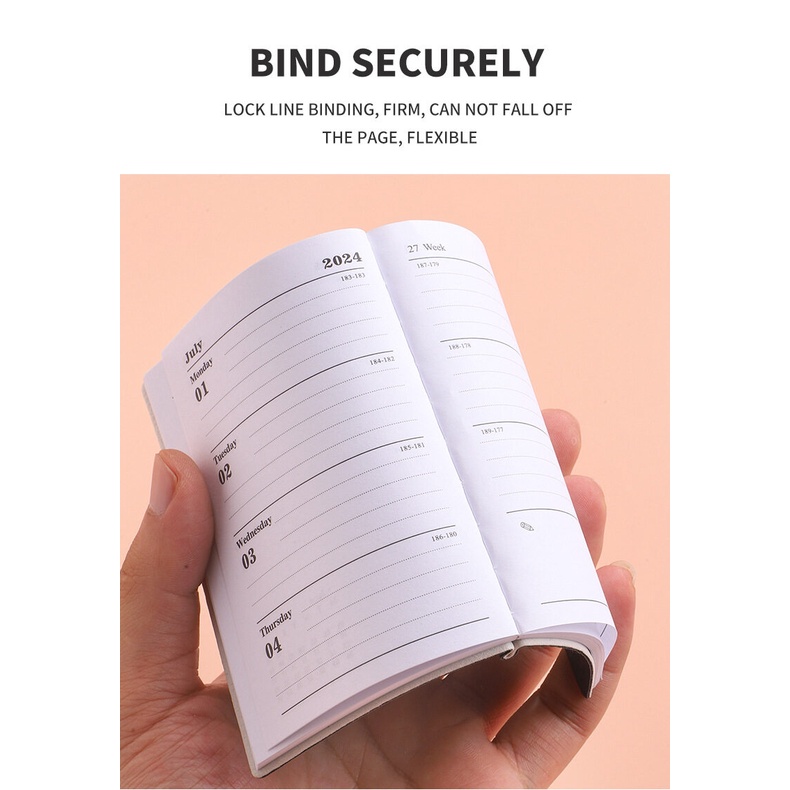 2024 a7 sách chương trình nghị sự mini pocket notebook laser bìa đầy màu sắc sách hướng dẫn sử dụng hiệu quả dễ dàng mang theo sách nhật ký sách phác thảo đồ dùng văn phòng phẩm