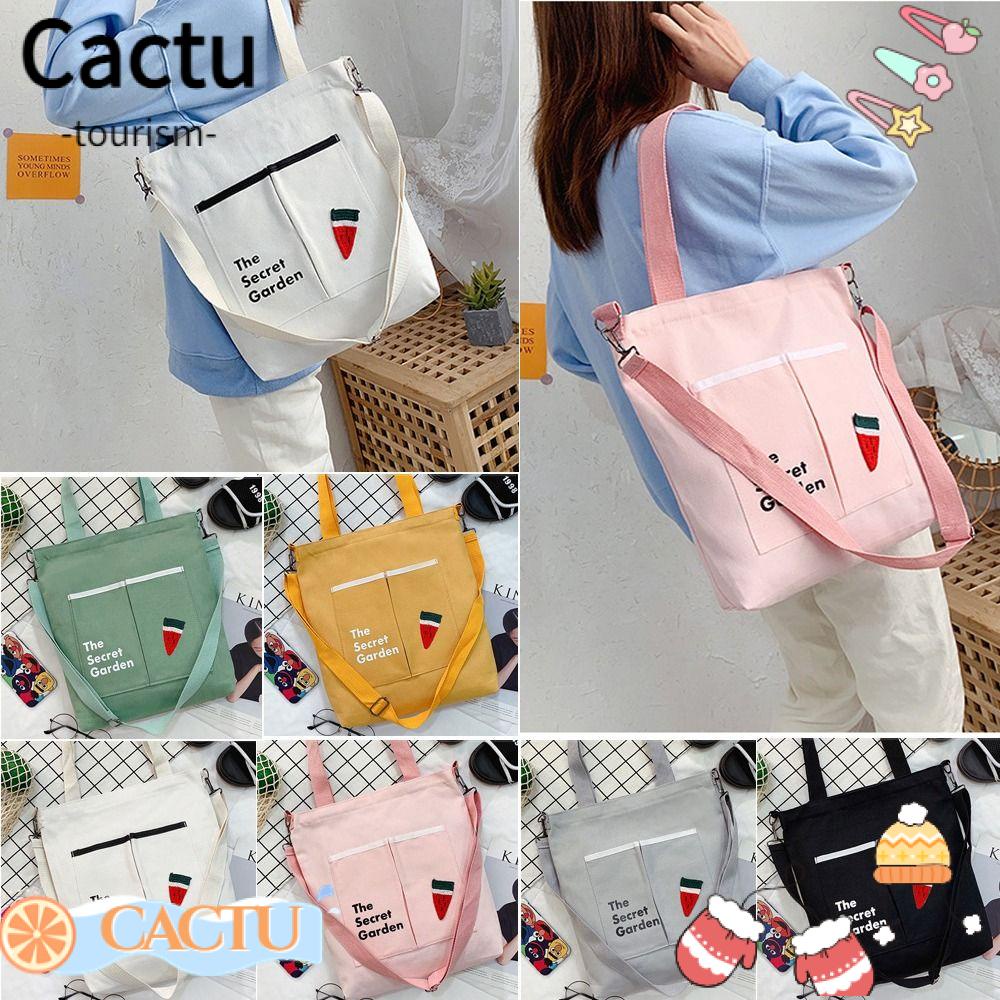 Cactu túi hướng dẫn sinh viên, lưu trữ tệp thông thường totes túi mua sắm, túi lớp màu rắn dung tích lớn túi vải đeo vai phụ nữ cô gái phụ nữ nữ