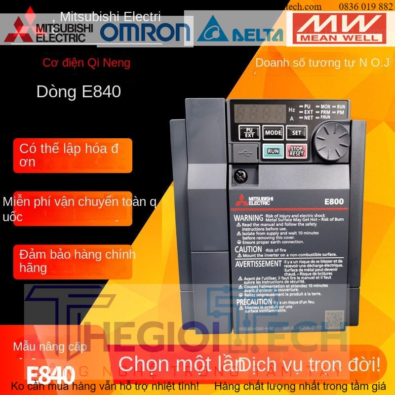Biến Tần Mitsubishi FR-E840-0040-4-60 0026 0016 0060 0095 0120 Ba Pha 380V - CHÍNH HÃNG MITSU - 0300-4-60 (15KW)