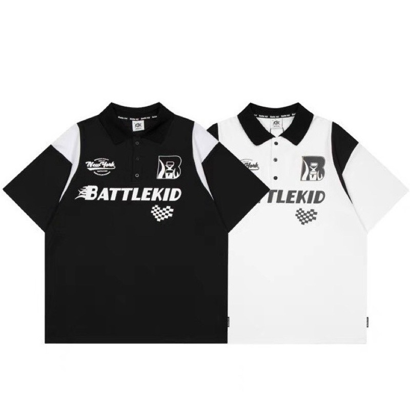 Áo thun Polo BATTLEKID form rộng unisex nam nữ - áo polo oversize có cổ local brand