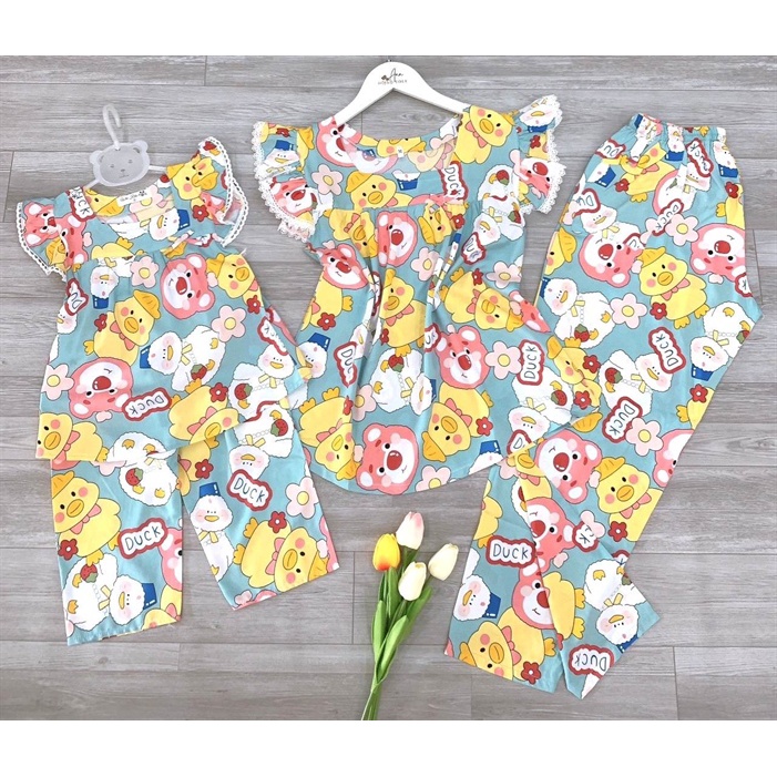 SET BỘ TOLE MẸ BÉ QUẦN DÀI TAY CÁNH TIÊN