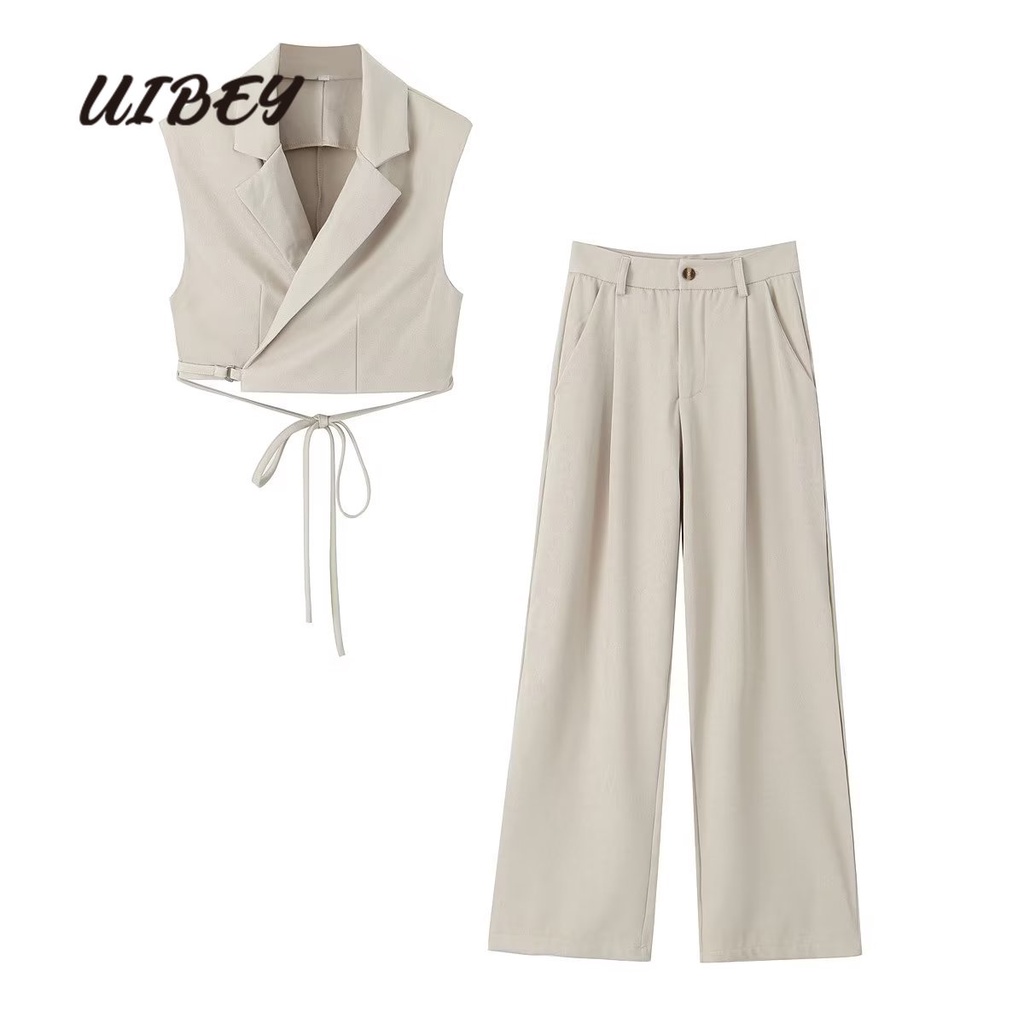 Uibey thời trang băng quấn vest + quần 23095