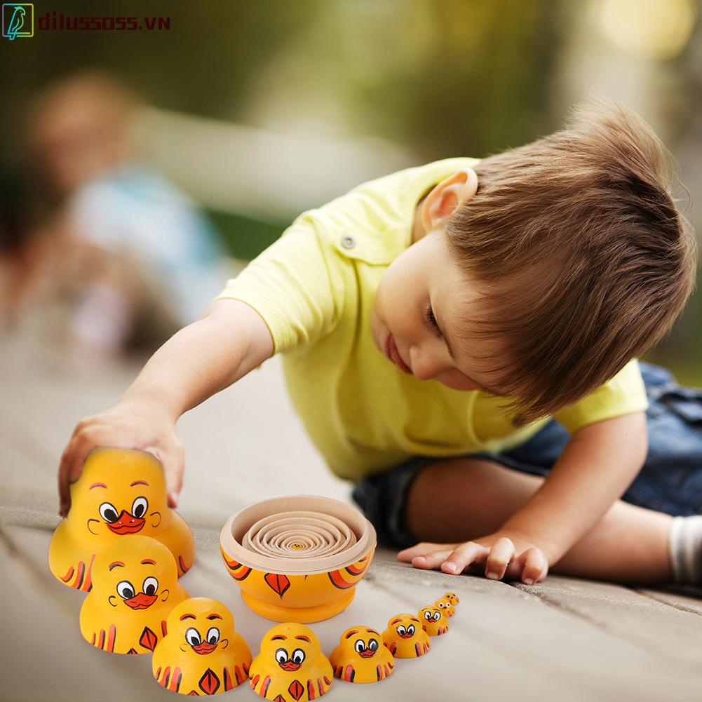 10 lớp đồ chơi vịt vàng matryoshka nga làm tổ búp bê babushka