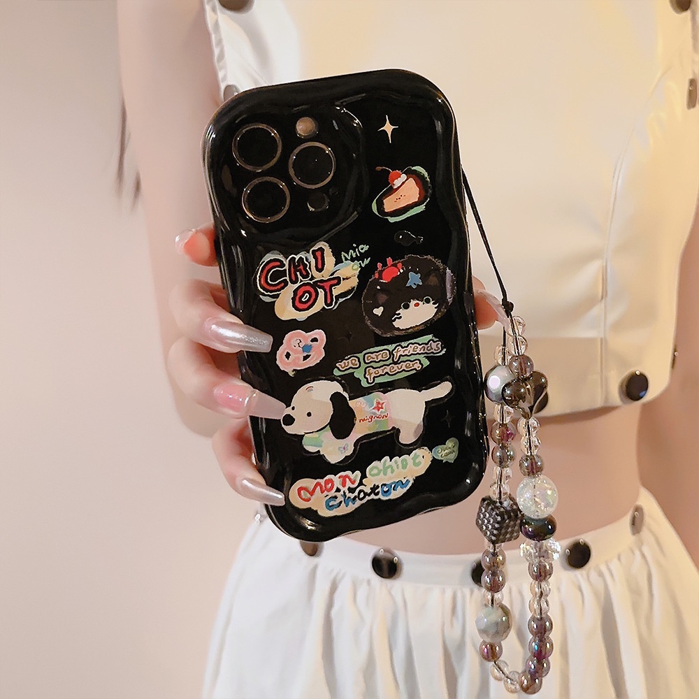 ỐP LƯNG IPHONEBlack fantasy puppy house phone case thích hợp cho iphone14promax/13/12/11/xr/xs/x/xsmax/7/8plus-rk