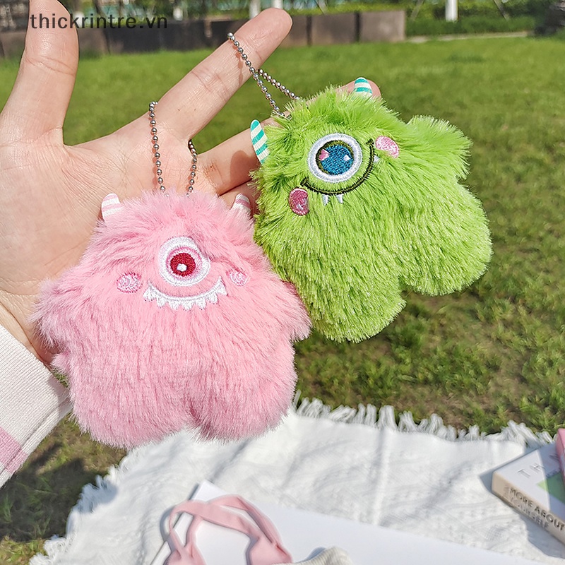 Thi dễ thương sang trọng quái vật nhỏ móc khóa phim hoạt hình búp bê đồ chơi mặt dây chuyền chìa khóa túi trang trí móc chìa khóa xe trẻ em quà tặng phụ kiện vn
