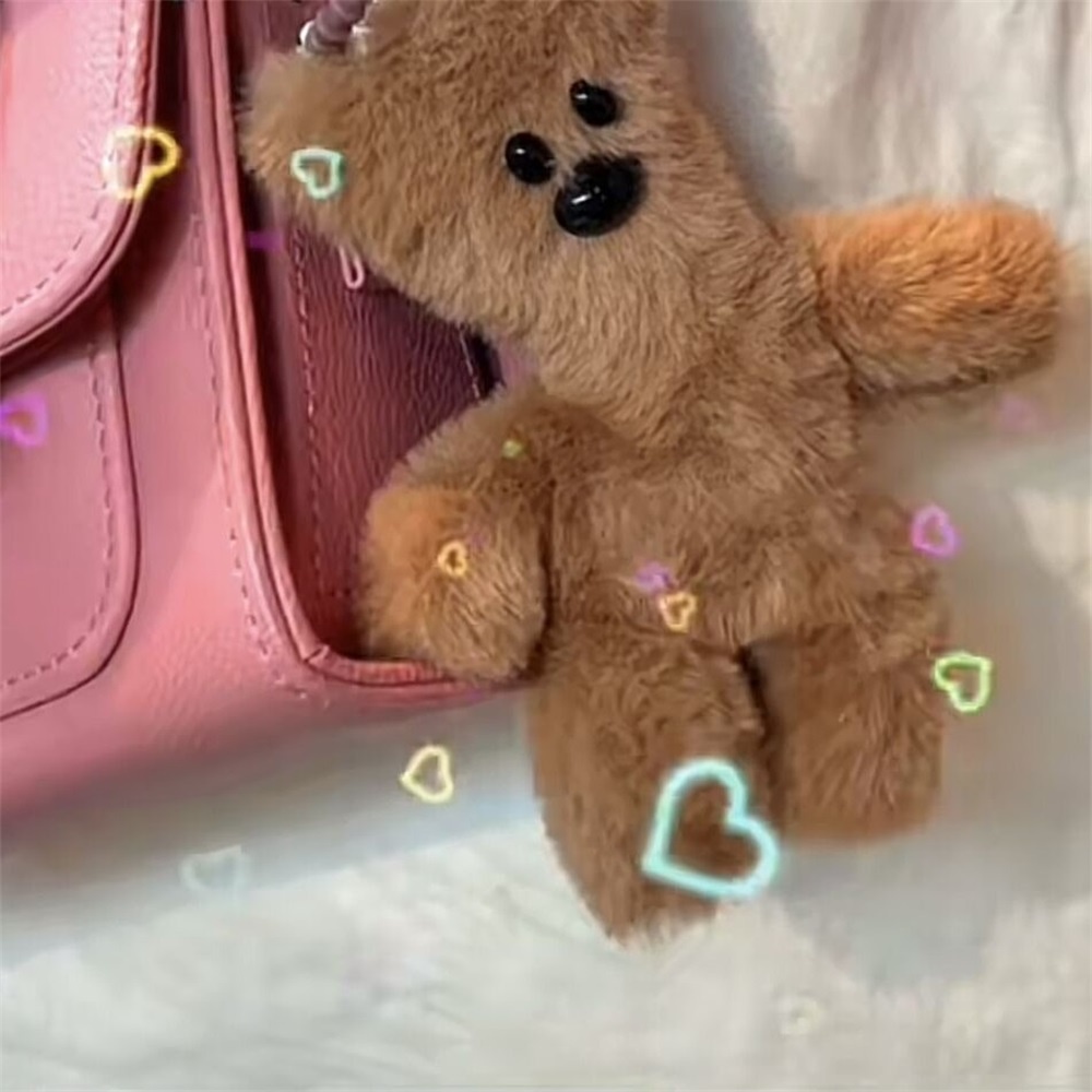 Bear squeak keychain mặt dây chuyền phim hoạt hình dễ thương búp bê sang trọng đồ chơi kawaii túi nhồi bông mềm bùa trang trí cho trẻ em quà tặng
