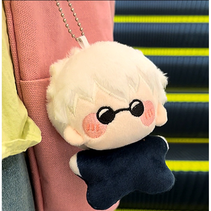 Star3 jujutsu kaisen gojo satoru búp bê sang trọng quà tặng cho bé gái túi trẻ em mặt dây chuyền đồ chơi nhồi bông cho trẻ em búp bê móc khóa