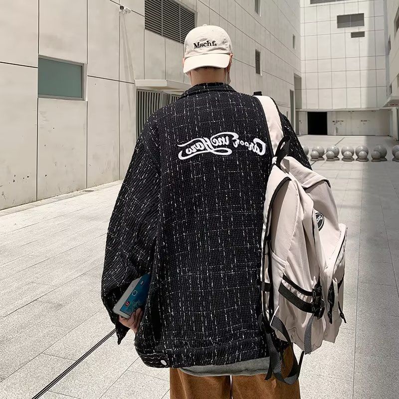 Áo khoác nam áo khoác rộng thùng thình mùa xuân và mùa thu all-match top