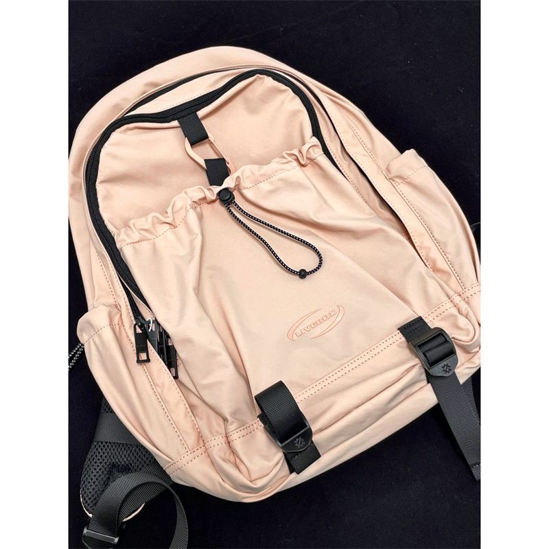 Sweet girl pink multi-layer pleated ballet khoang ba lô commuter campus dirt-resistant lightweight large-capacity scho