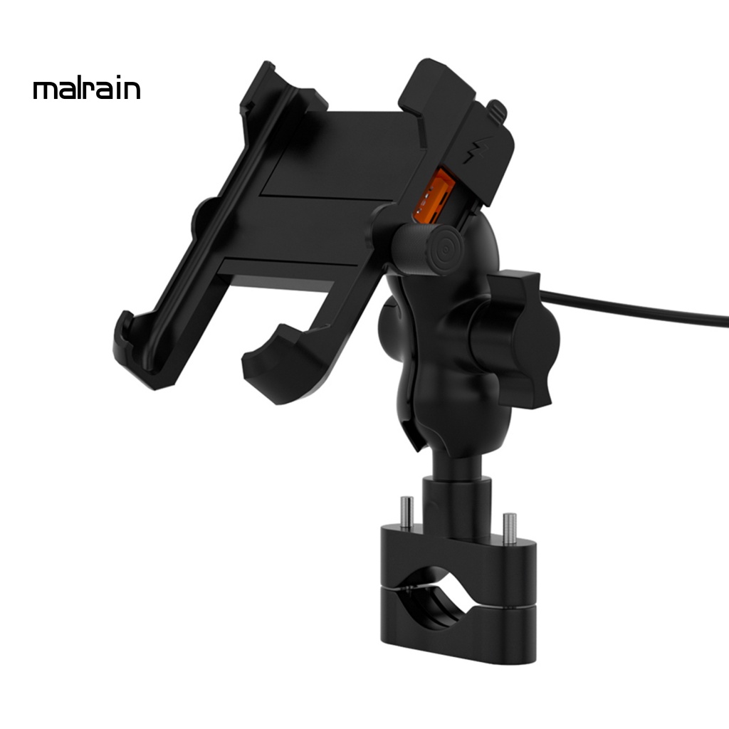 Giá Đỡ Điện Thoại QC 3.0 Bằng Hợp Kim Nhôm Chống Thấm Nước Dành Cho Xe Mô Tô