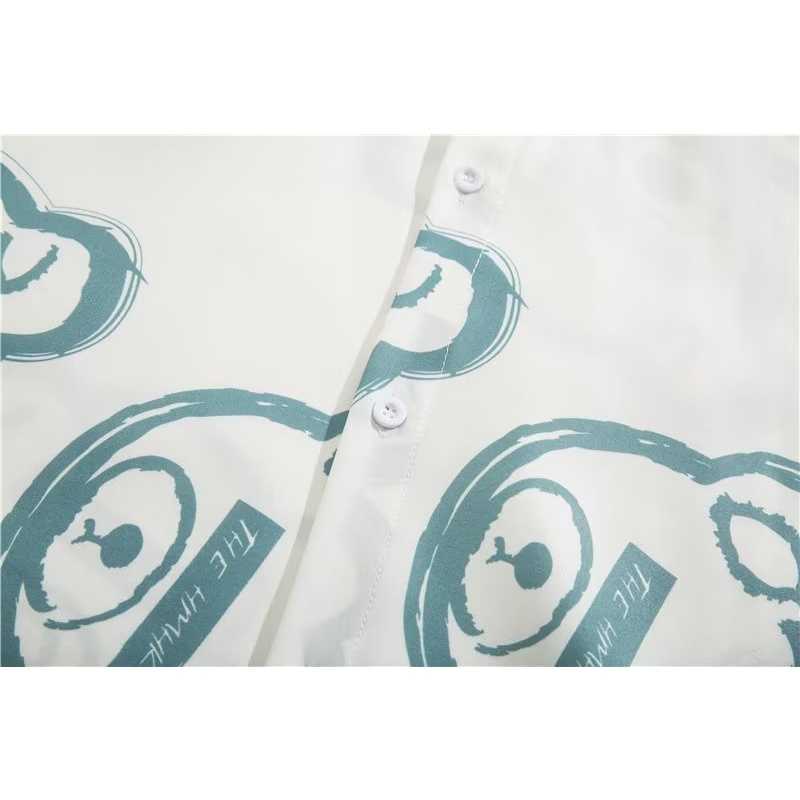 Áo Sơ Mi Tay Lỡ In Họa Tiết Thời Trang Phong Cách Harajuku Cho Nam