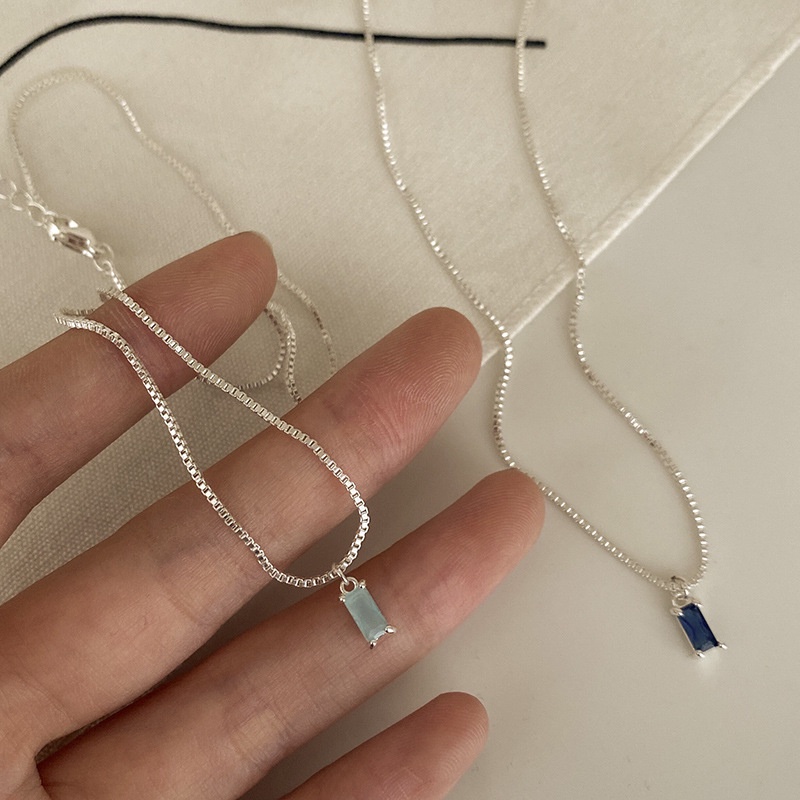 Vòng cổ Mặt Khối Lập Phương Đính Đá Zircon Thời Trang Cho Nữ
