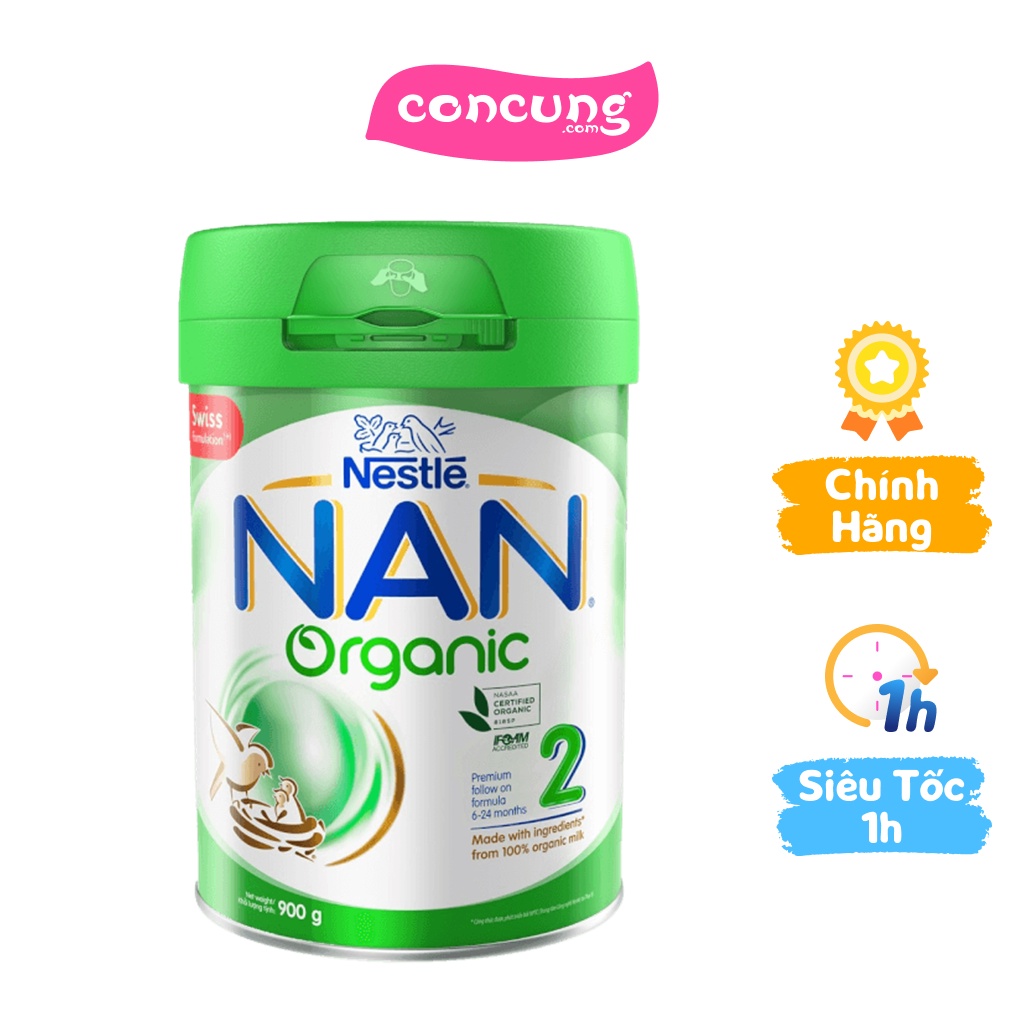 Sữa Nestle NAN Organic 2, 6 - 24 tháng, 900g