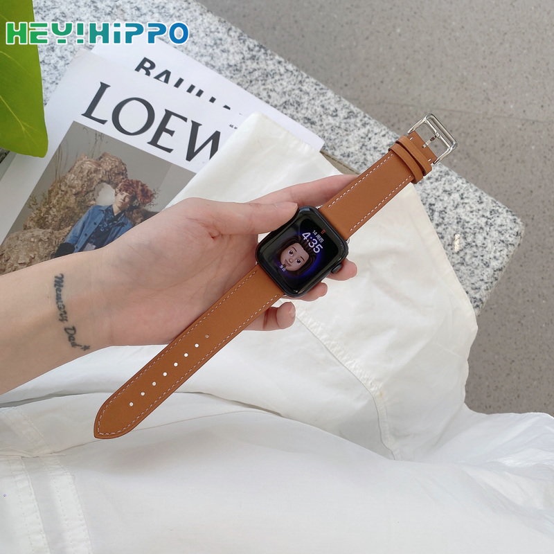 Dây Đeo Bằng Da PU 49mm Màu Tương Phản Cho iwatch ultra 8 se 7 6 5 4 3 45mm 41mm 44mm 40mm 42mm 38mm